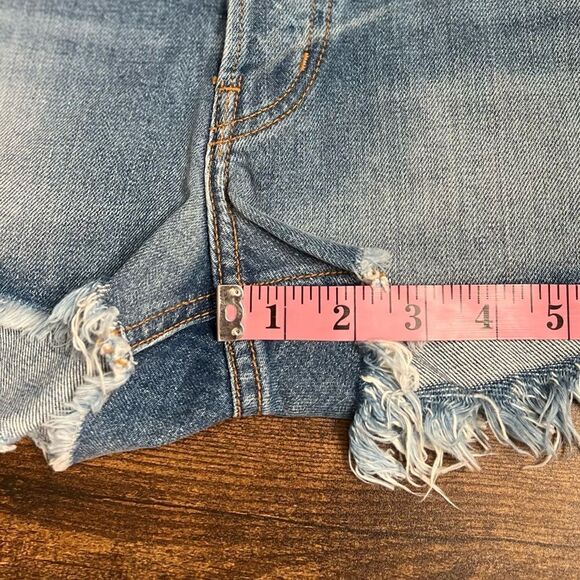 SANDRINE ROSE by FP Cut Off Side Zipper Distressed Denim Shorts. Size 24. NWT! - Picture 16 of 16